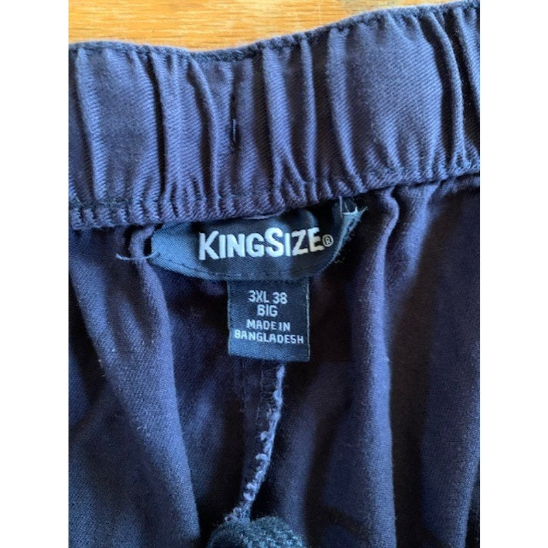 Navy blue King Size brand 3XL 38 big elastic waist with the front tie khakis