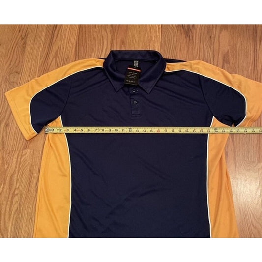 TACVASEN Men's Polo Short Sleeve Shirt 2XL Blue Yellow White
