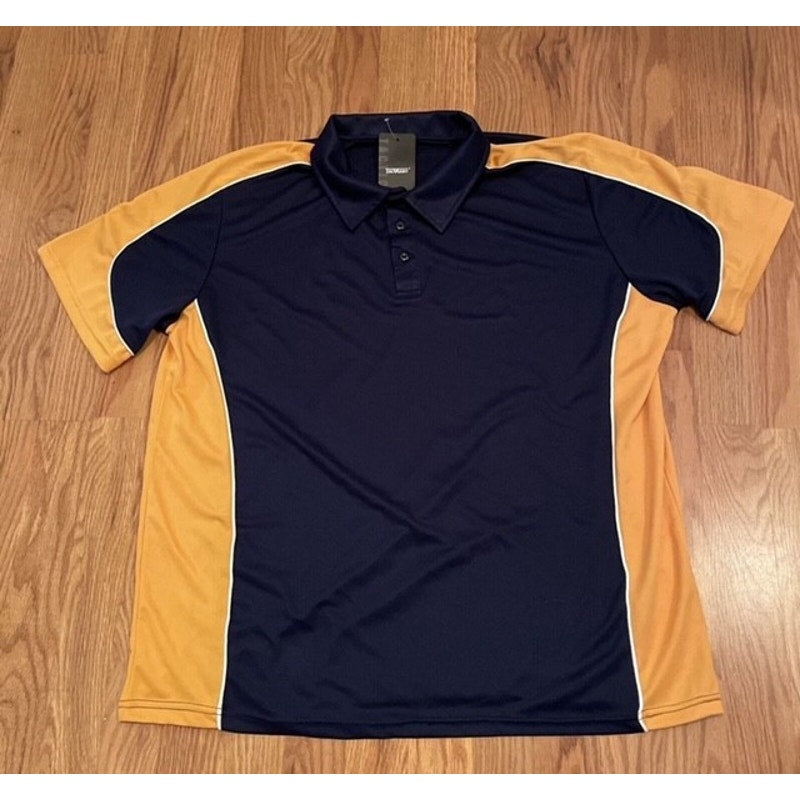 TACVASEN Men's Polo Short Sleeve Shirt 2XL Blue Yellow White