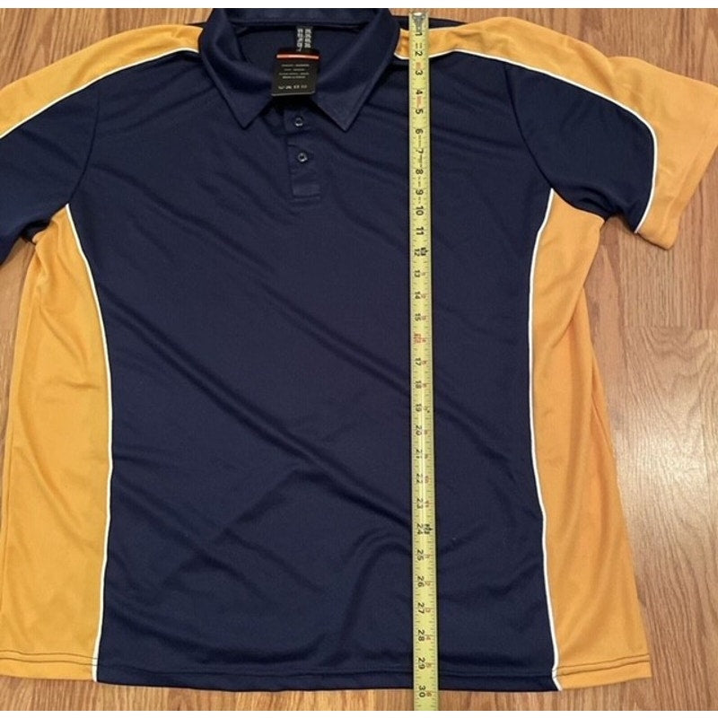 TACVASEN Men's Polo Short Sleeve Shirt 2XL Blue Yellow White