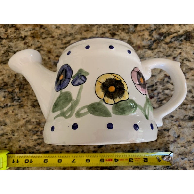 Ceramic flower themed watering can