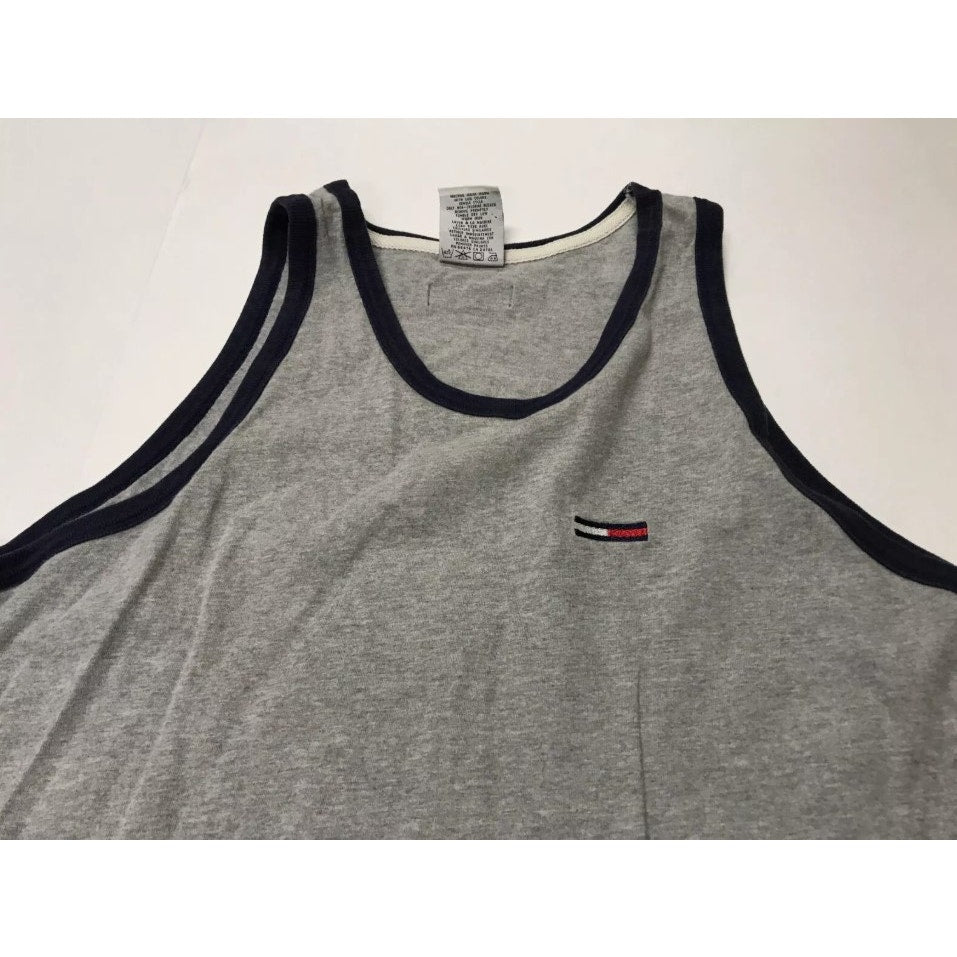 Vintage 90s Tommy Jeans Tank Top - Gray - Men's Size Large