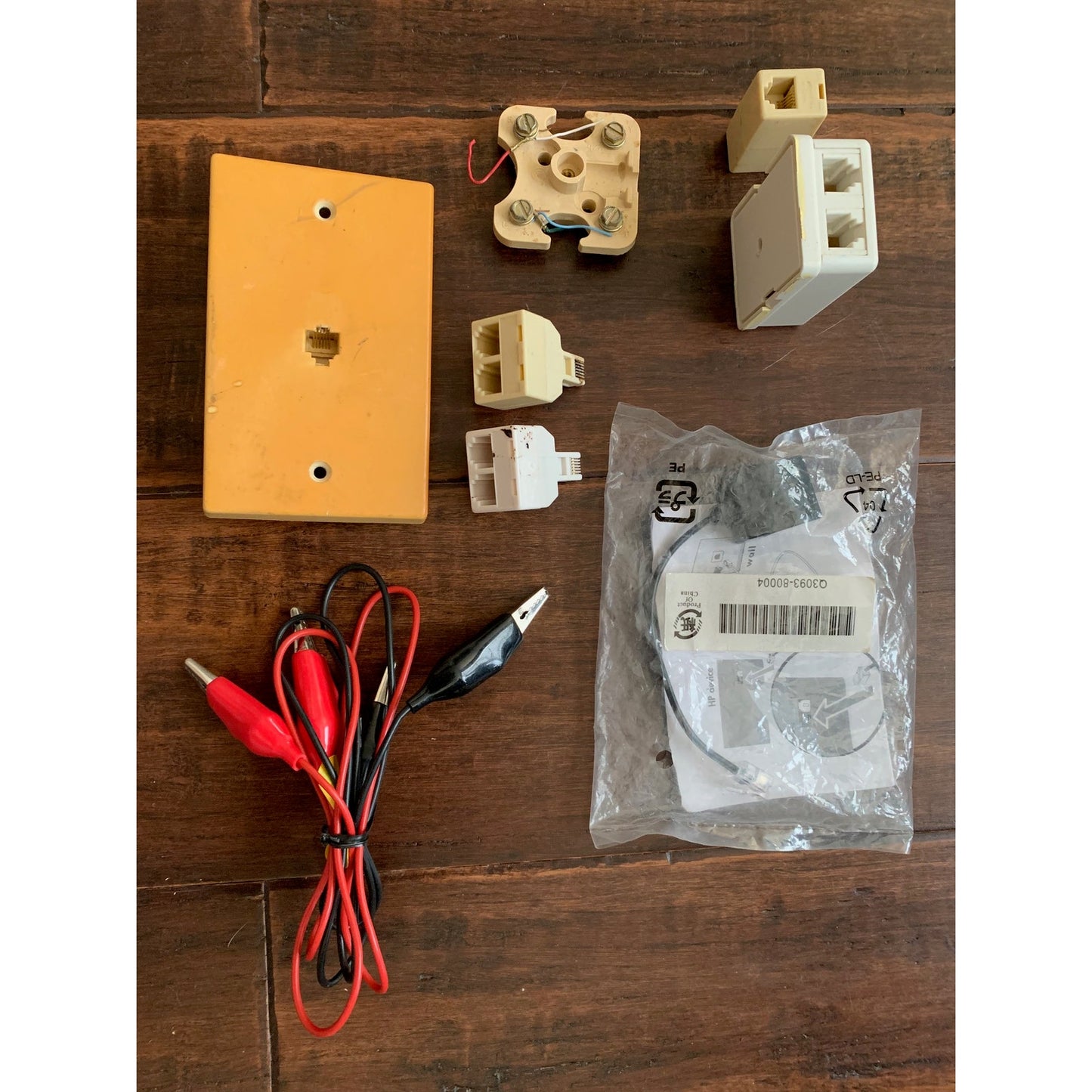 Various Land Line Telephone Connecting Wires, Modules and Components