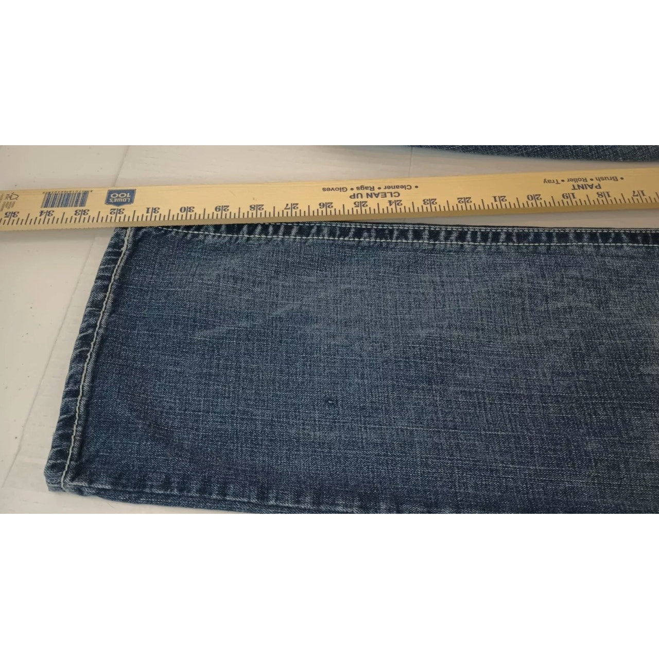 Decree Flex Denim Straight Medium Wash Jeans Design Pockets Men's 35 x 32