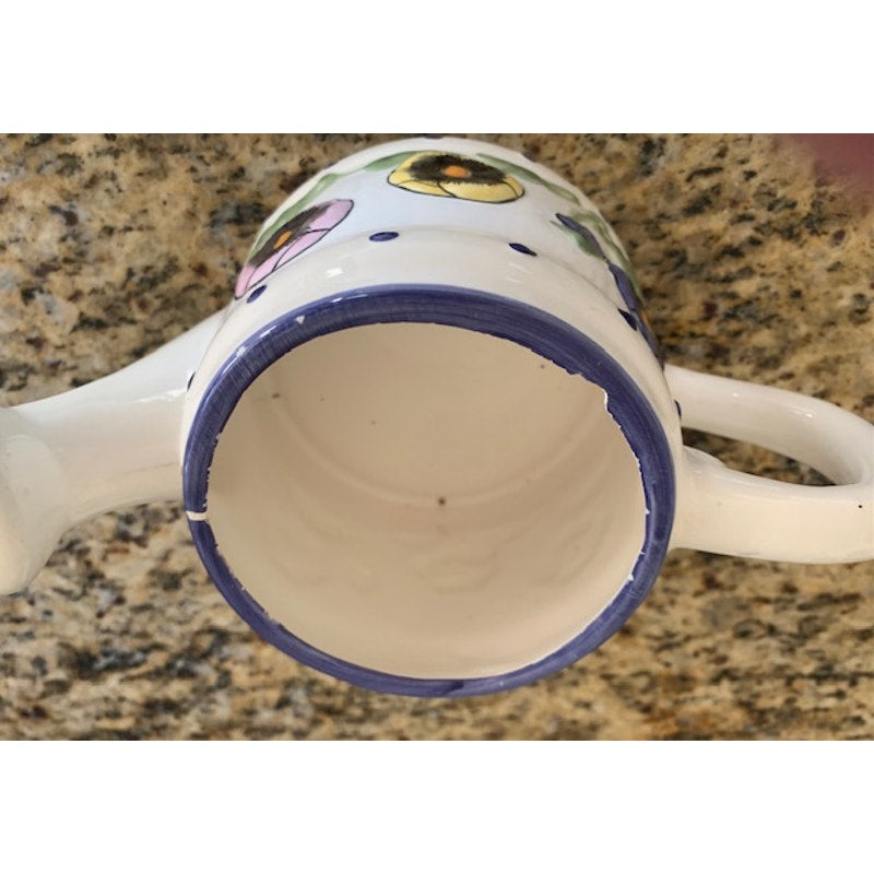 Ceramic flower themed watering can