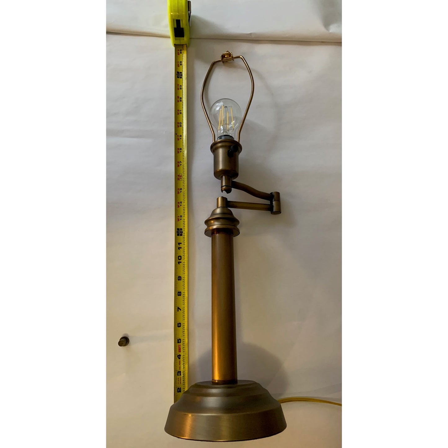 Hampton Bay Heavy Brass 26-1/2 in. Swing Arm Table Lamp