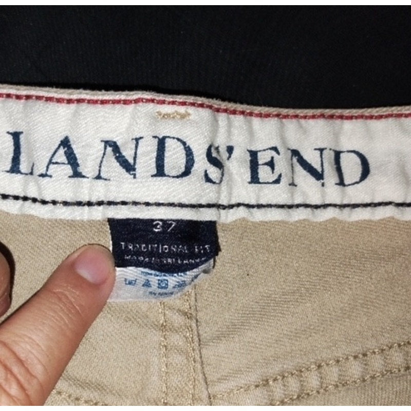 Land's End Men's 5-pocket 100% Undyed Natural Cotton Jean. Size 37. Button/Zip