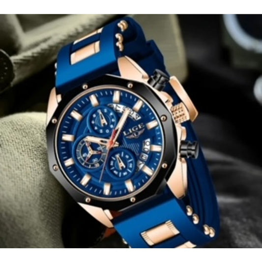 2024 Premium LIGE Men's Round Chronograph Watch