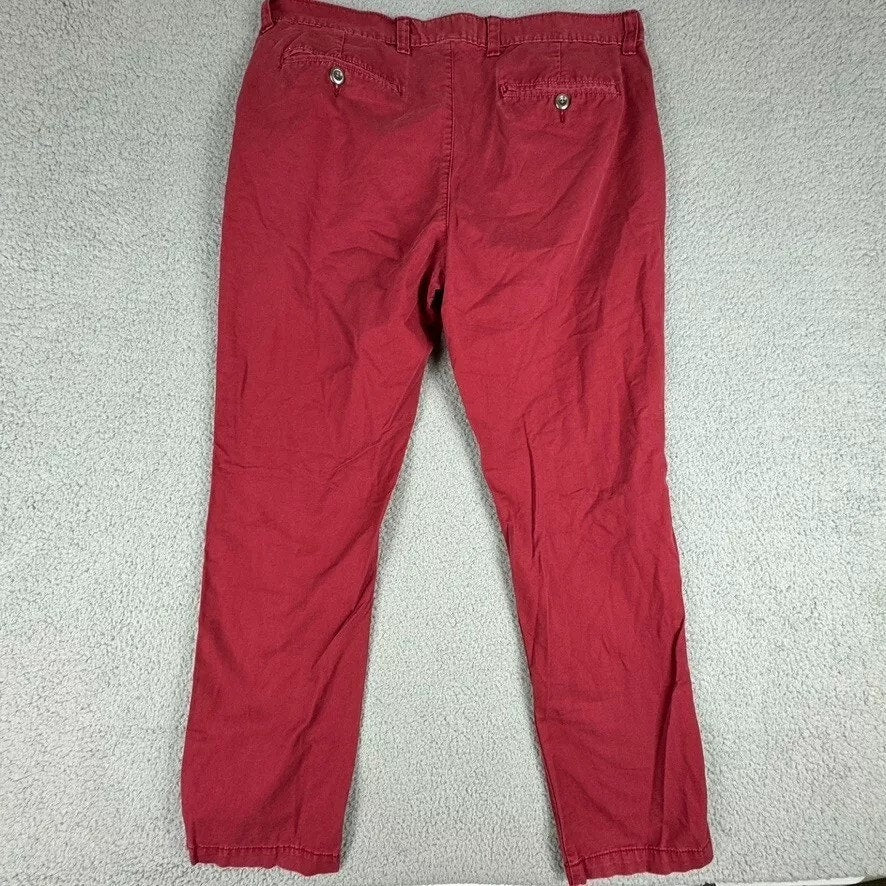 AMERICAN RAG Pants Men's Sze 36 37x31* Red Slim Straight Cotton Chinos