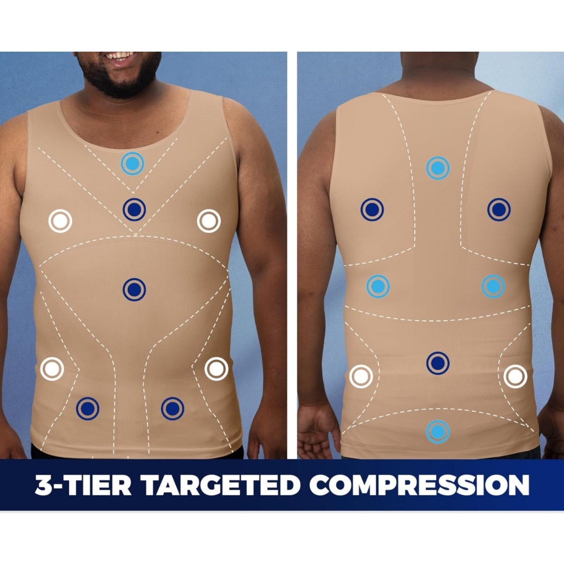 QORE LOGIQ Gynecomastia Body Shaper Compression Beige XXL