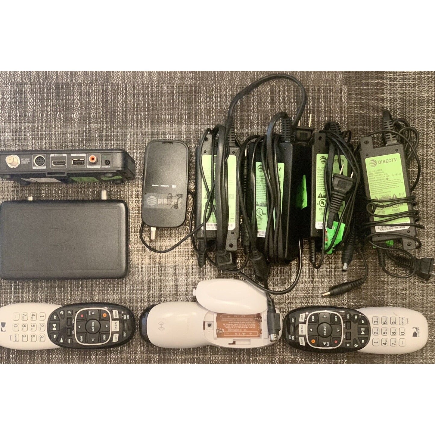 DIRECT-TV Equipment Lot HR54-700 Receive, Video Bridge, Remotes, Adapter, Pwr Sp