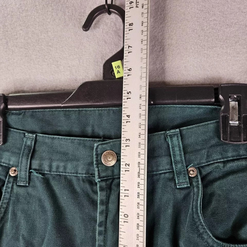 GAP Jeans Mens 35x31 Tag 36 Green Casual Straight Leg Pants Cotton Five Pocket