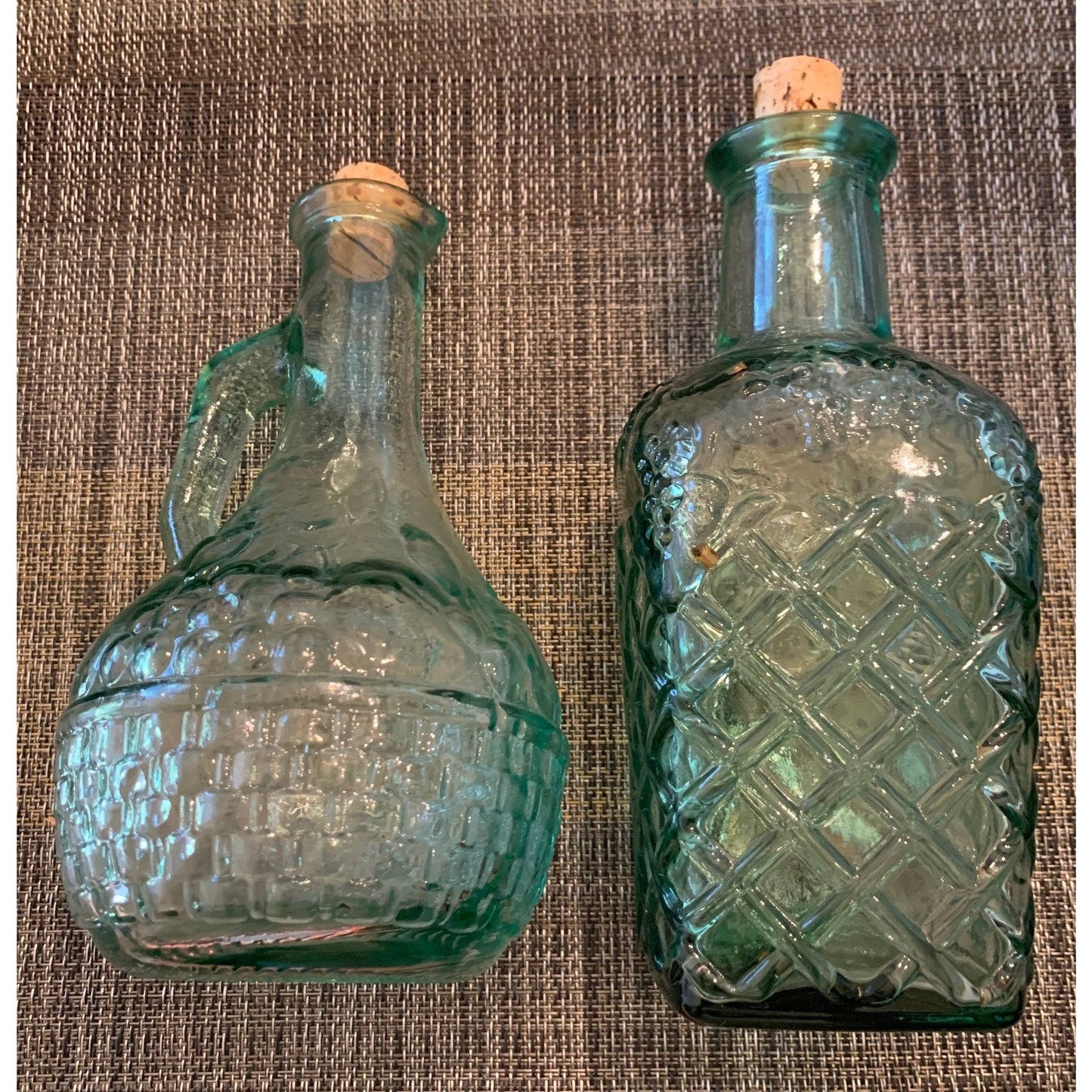 Green Glass Containers with Corks