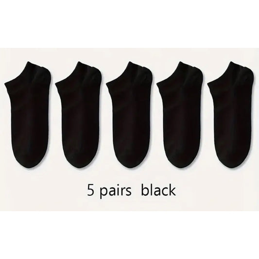 5 pairs of Ultra-Comfy Men's Solid Black Socks