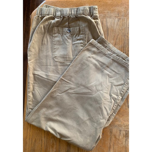 King Size brand 3 XL 38 big elastic waist with front tie tan khakis