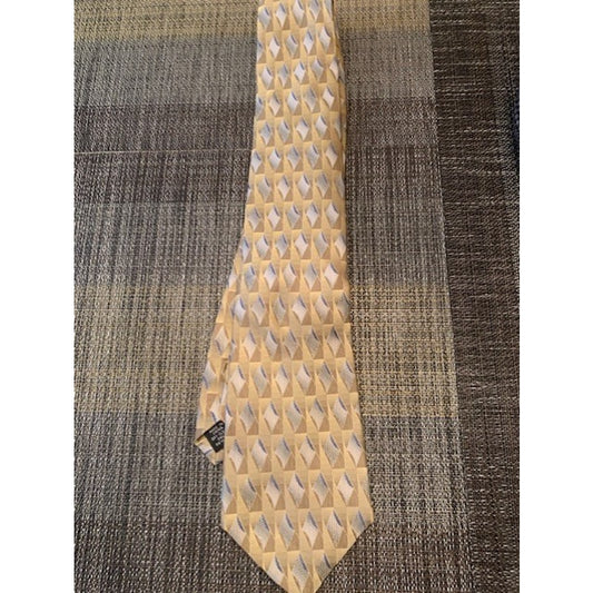 Paul Dione Gold Pattern Silk Necktie