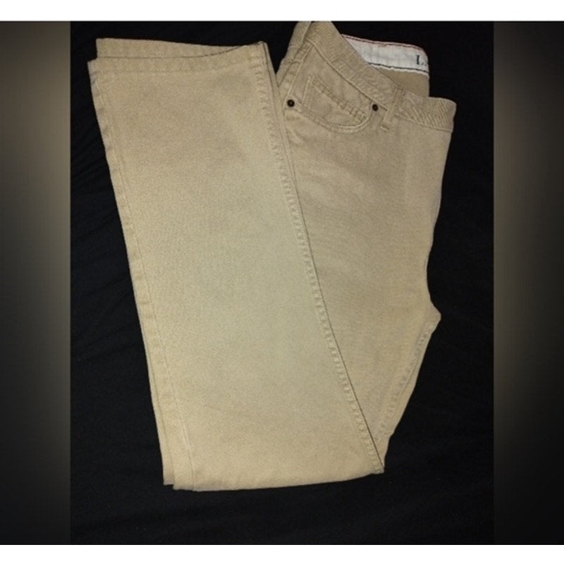 Land's End Men's 5-pocket 100% Undyed Natural Cotton Jean. Size 37. Button/Zip