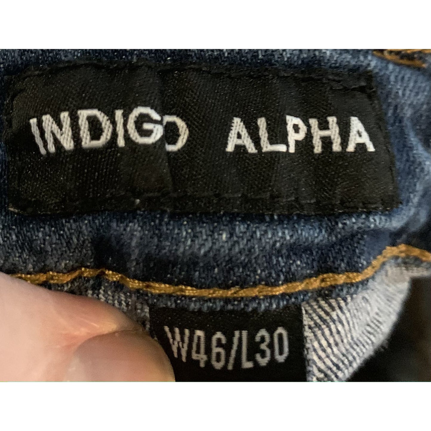 Indigo Alpha men's jeans size 46" with 30" length