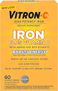 Vitron-C Iron Plus Vitamin C. 60 Coated Tablets