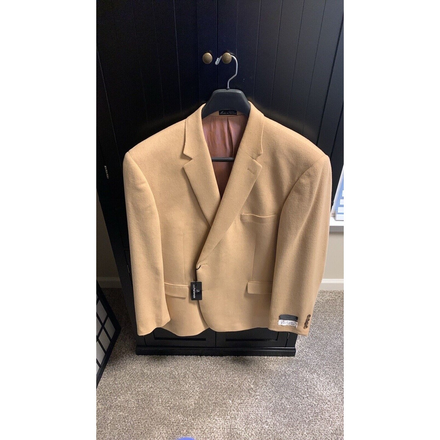 Jean-Paul Germain Black Label Mens 50L Camel Hair Sport Coat Blazer Jacket