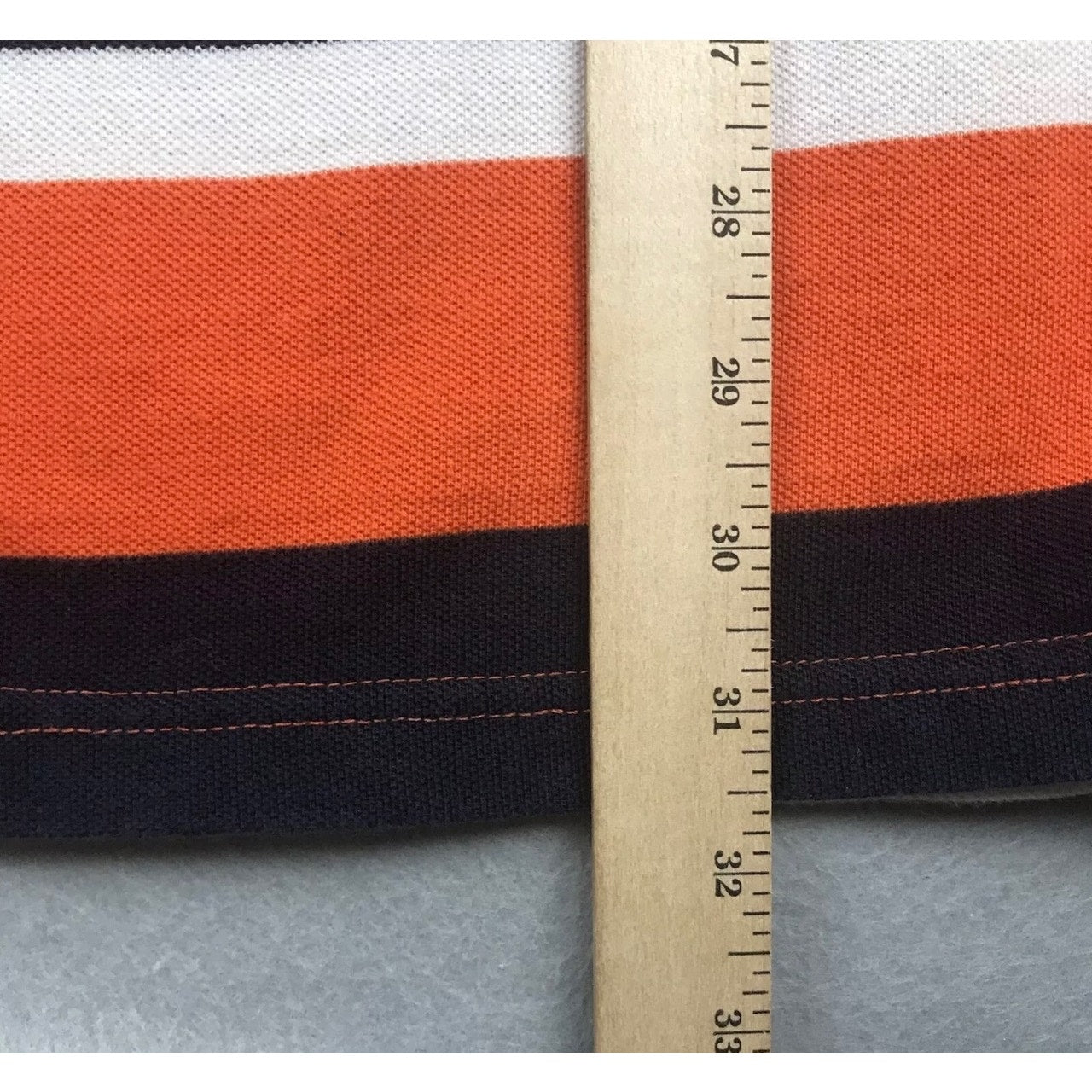 The Foundry Polo Shirt Men’s 2XLT Orange Blue Striped Short Sleeves XXLT