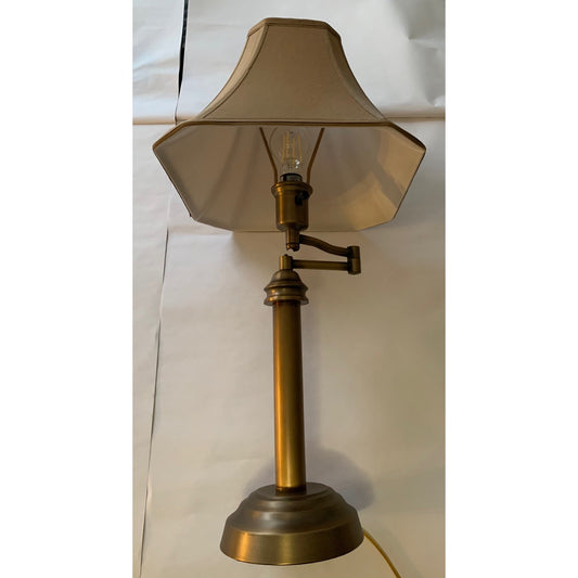 Hampton Bay Heavy Brass 26-1/2 in. Swing Arm Table Lamp