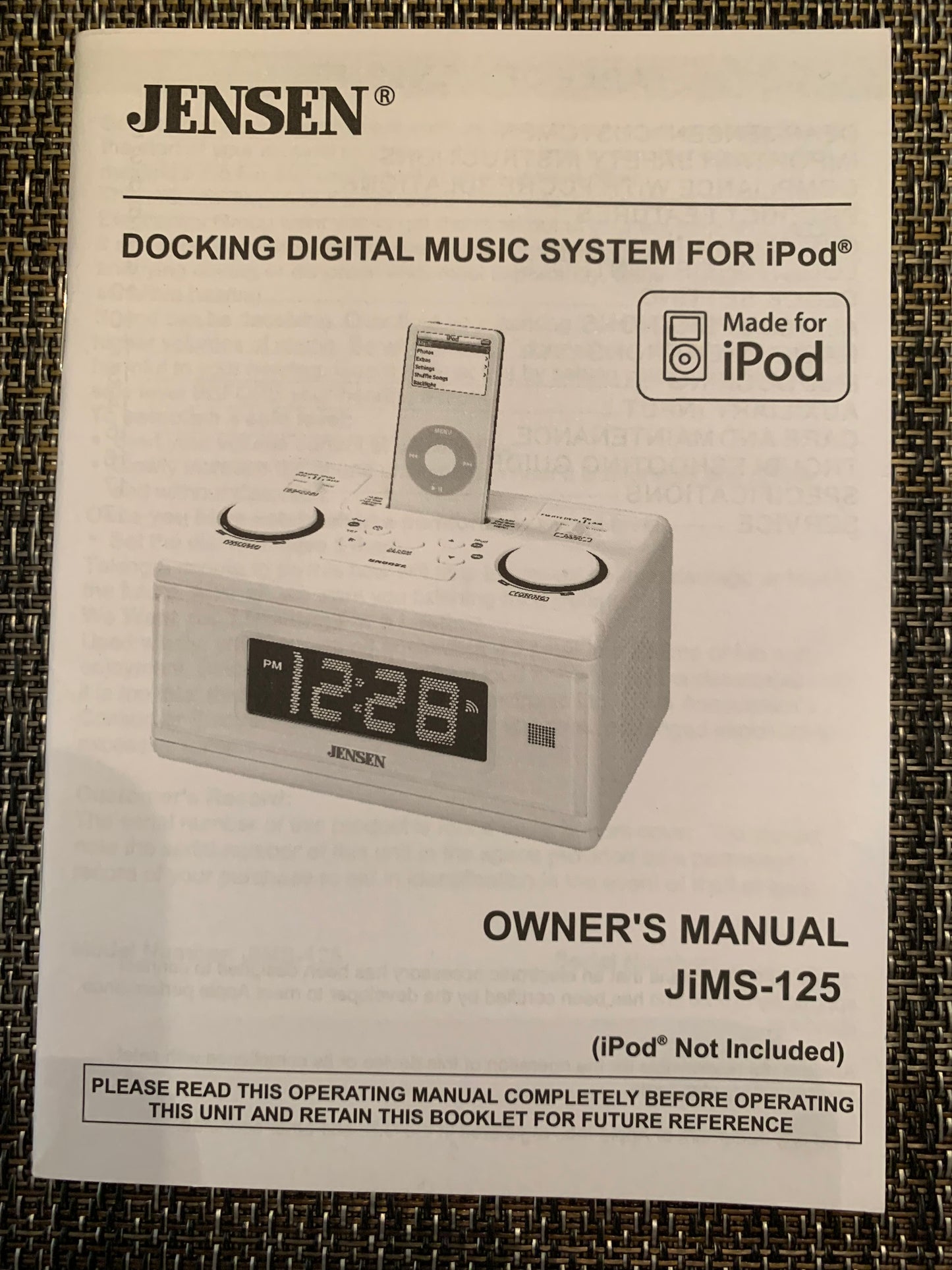 Digital alarm clock, radio and iPod docking station ￼