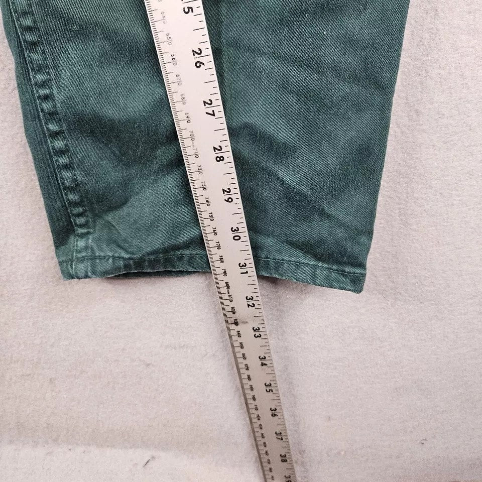 GAP Jeans Mens 35x31 Tag 36 Green Casual Straight Leg Pants Cotton Five Pocket