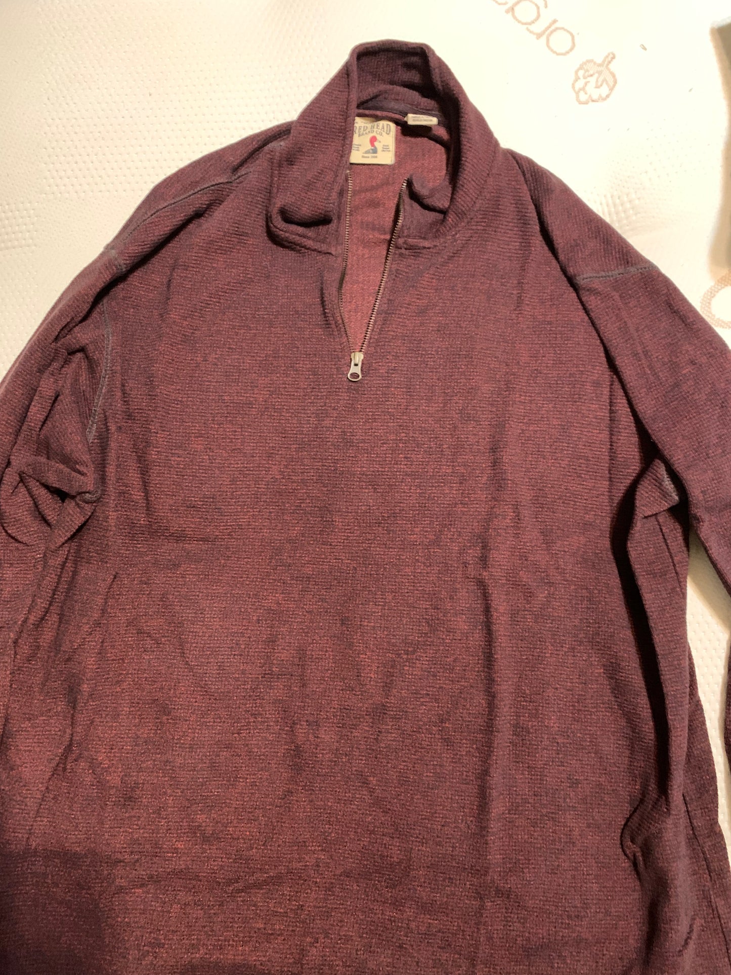 Red Head 3XL Burgundy Zip Collar Sweater