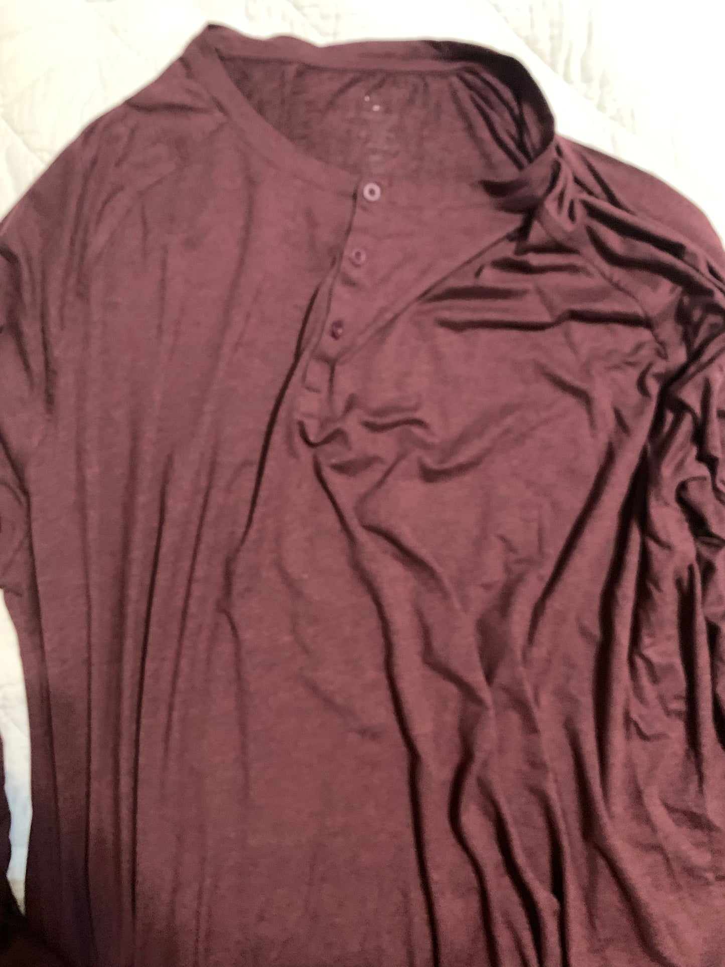 01.ALGO 3XL Burgundy Button Up Neck Pullover