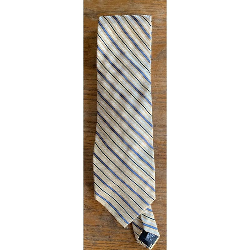 Joseph & Feiss Gold & Blue Stripe Silk Necktie