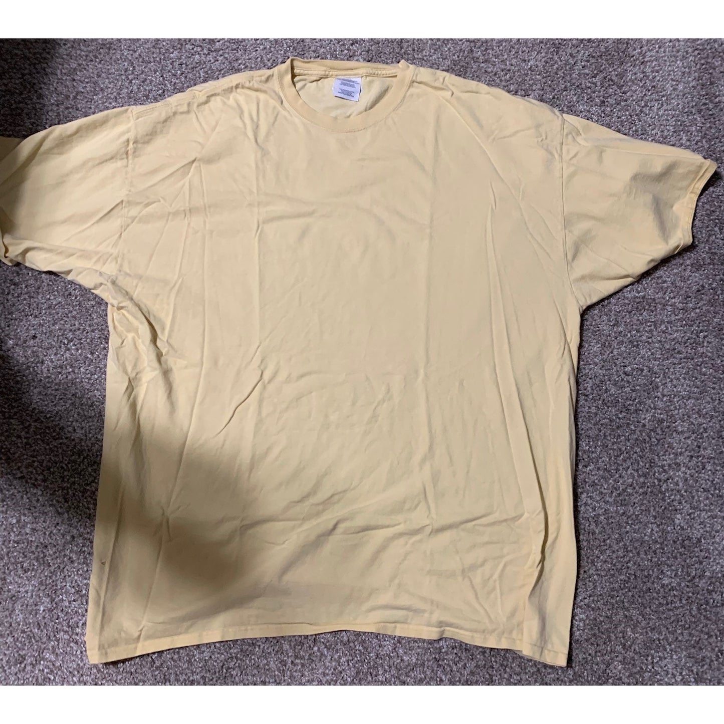 men's 3XL yellow cotton t-shirt