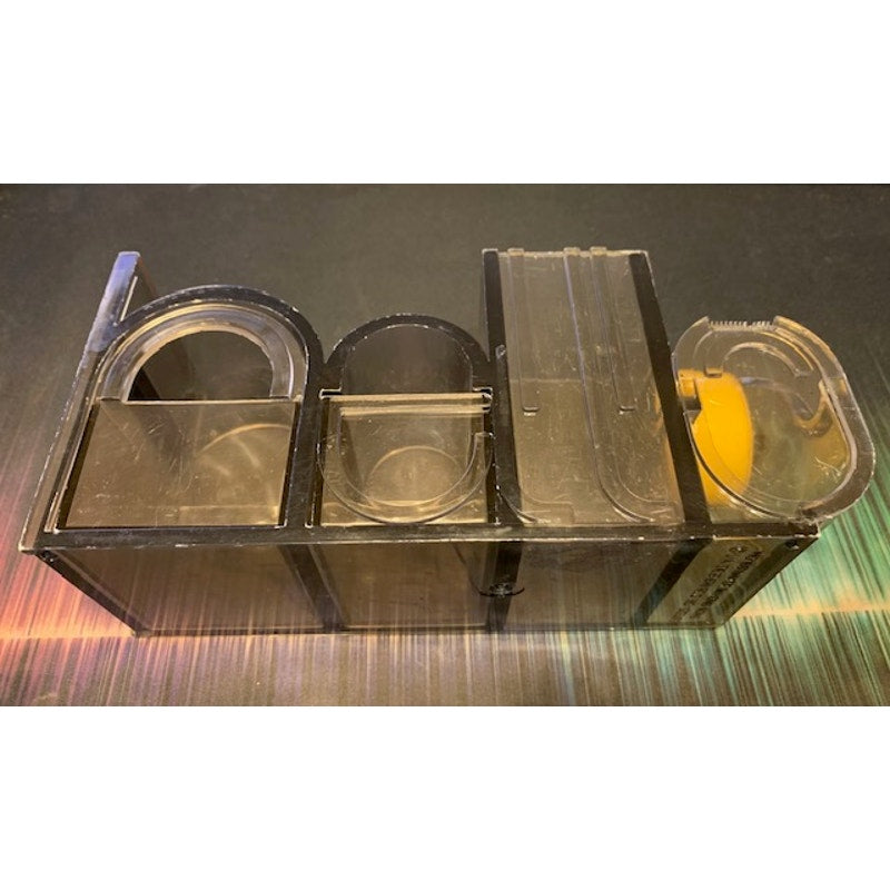 Desk organizer with removable trays and tape despenser