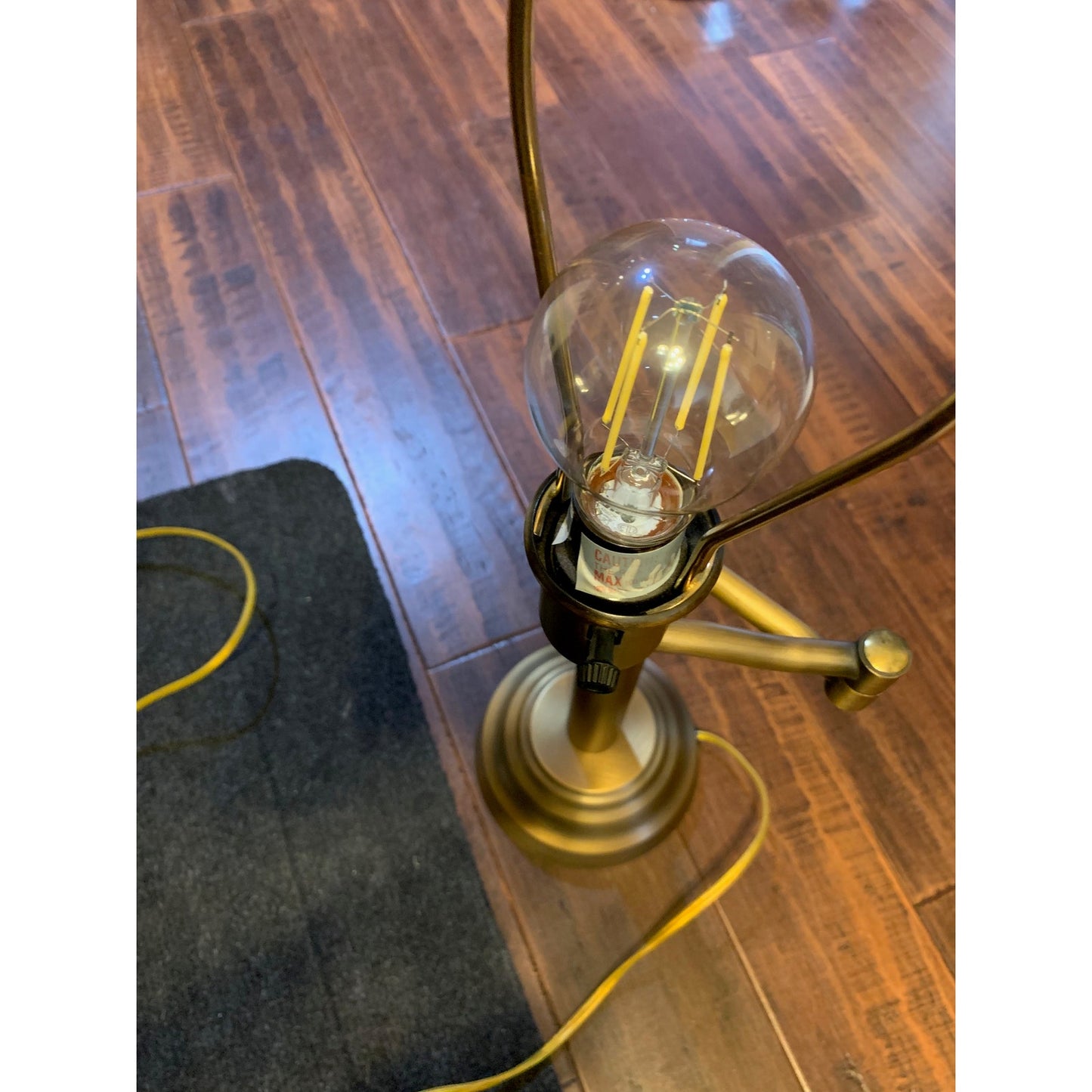 Hampton Bay Heavy Brass 26-1/2 in. Swing Arm Table Lamp