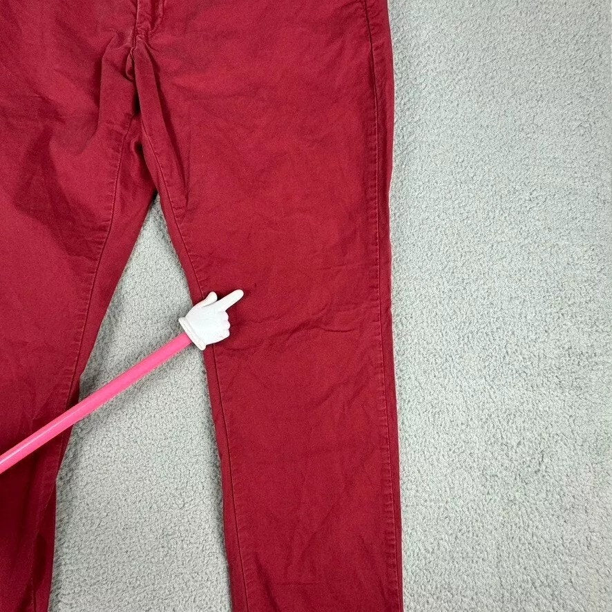 AMERICAN RAG Pants Men's Sze 36 37x31* Red Slim Straight Cotton Chinos