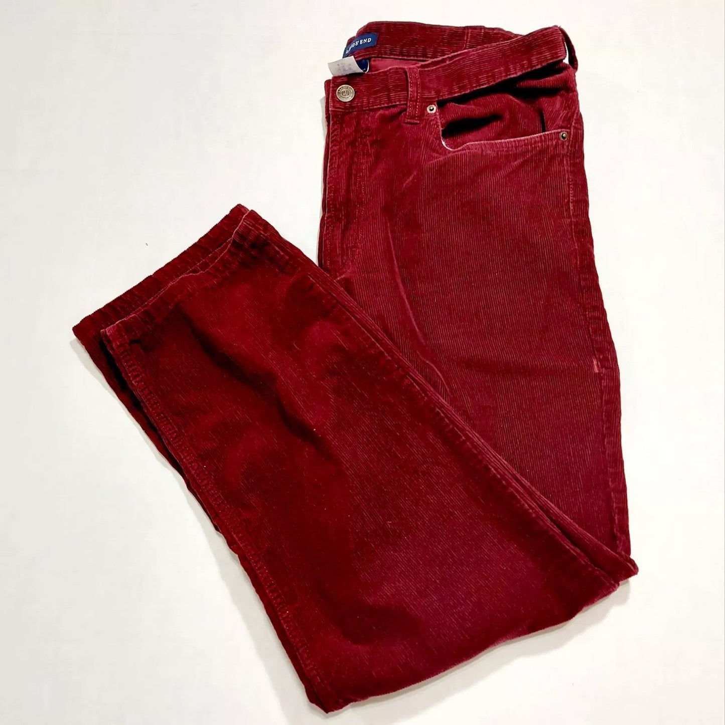 Lands End Corduroy Pants Men's 36x31 Traditional Fit Red Cotton Casual