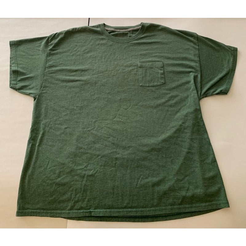 Men's 2XL Green Pocket T-Shirt