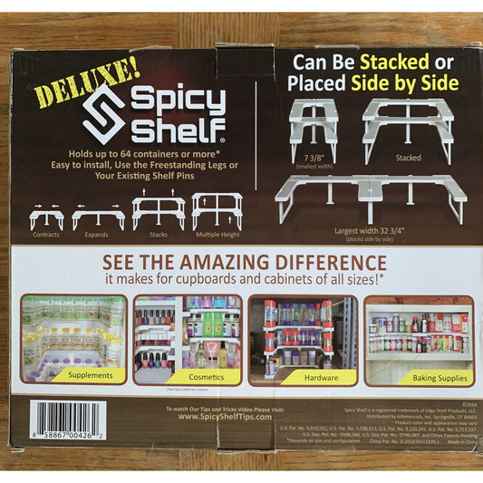 Spicy Shelf (Only set of 1) Contains extra parts. Adjustable & Stackable