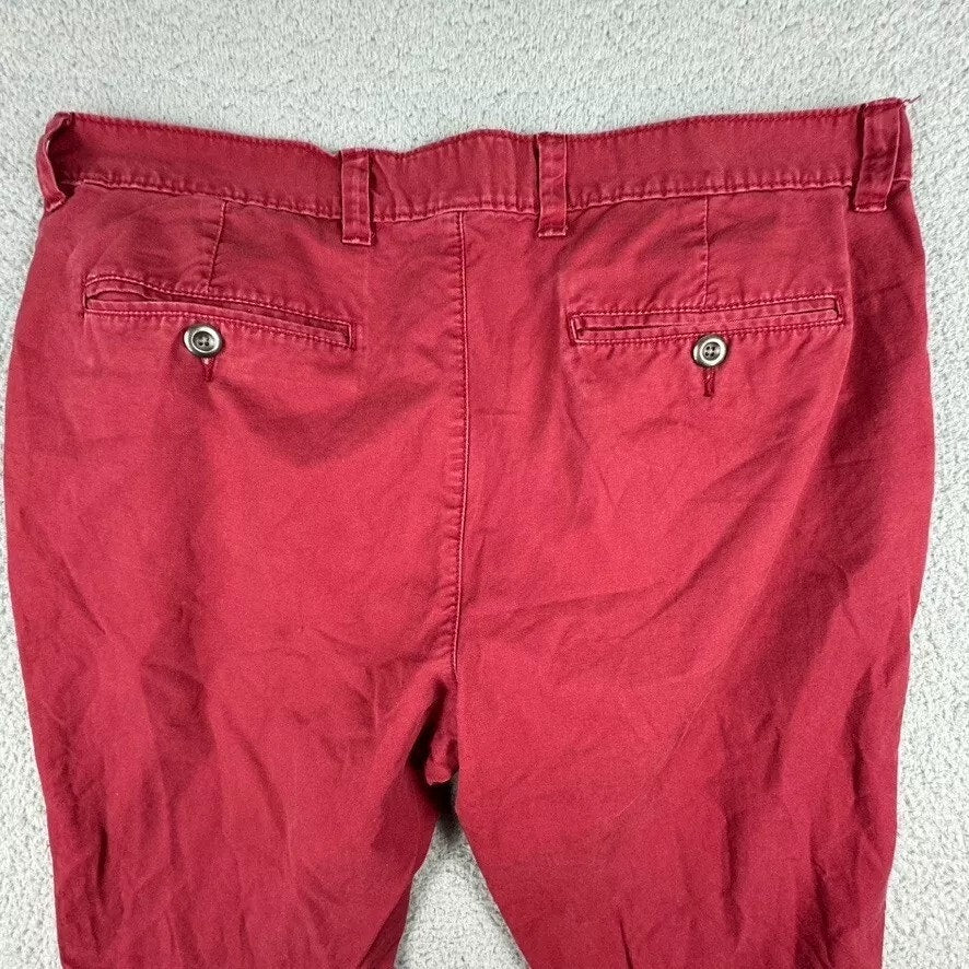 AMERICAN RAG Pants Men's Sze 36 37x31* Red Slim Straight Cotton Chinos