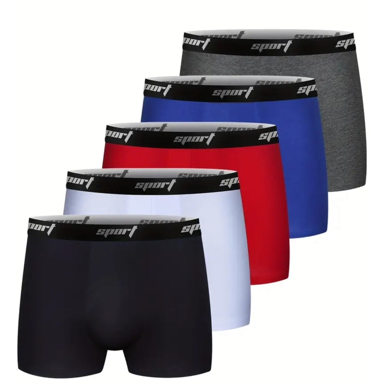 5 pcs men's breathable comfortable stretch boxer briefs