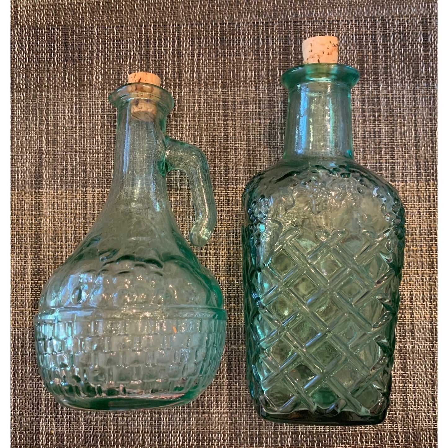 Green Glass Containers with Corks