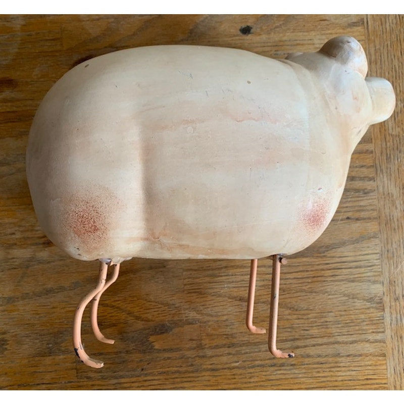 Ornamental Pig with Metal Legs