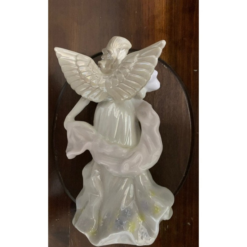 Decorative White Angle Figure with Base